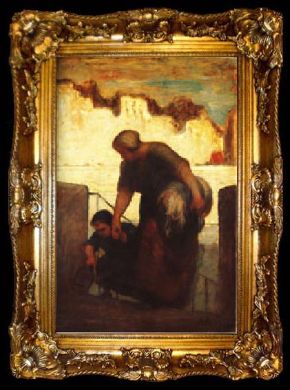 framed  Honore  Daumier The Laundress, ta009-2